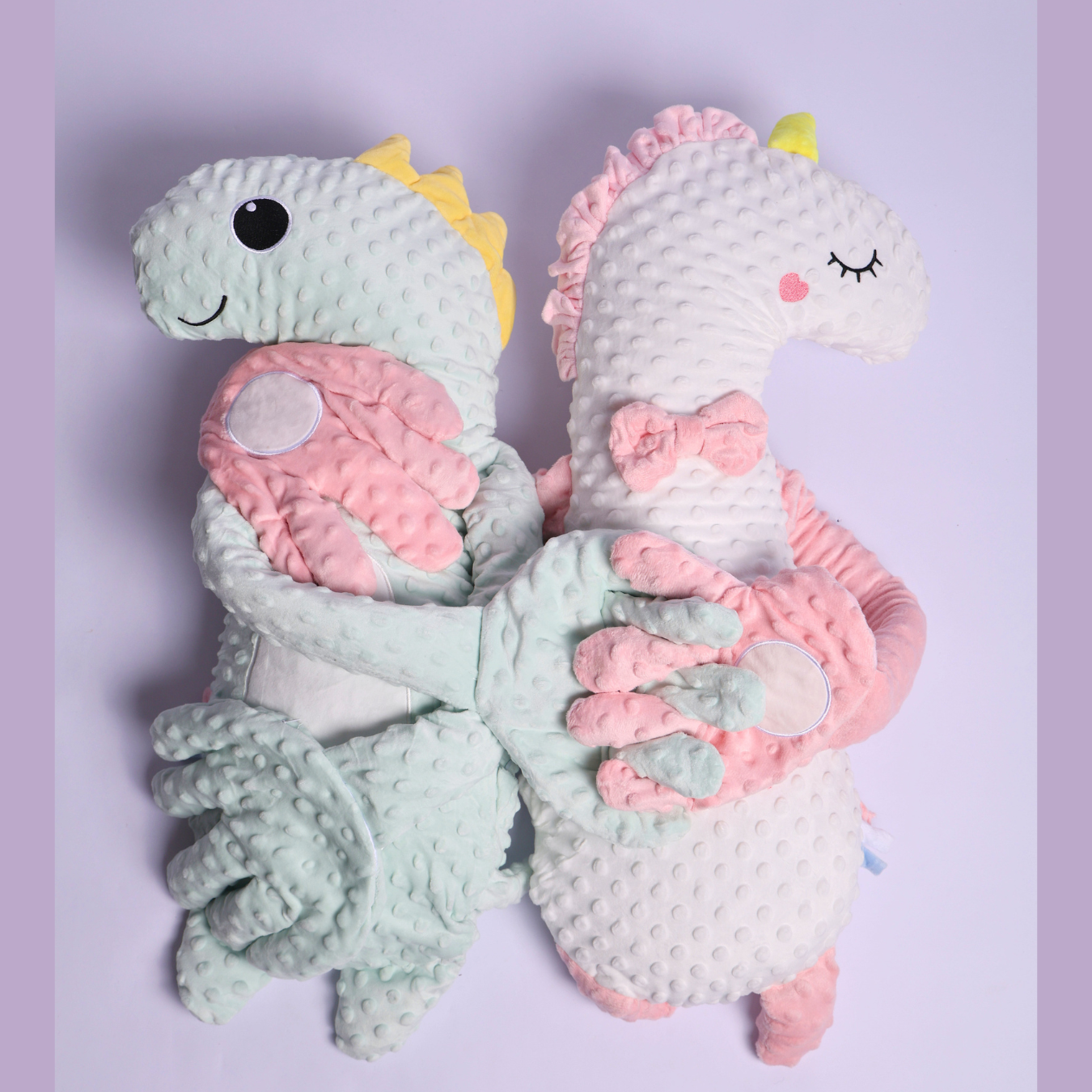 Dinosaur Plush Baby Soother Sleeping Toy with Soft Patting Comfort