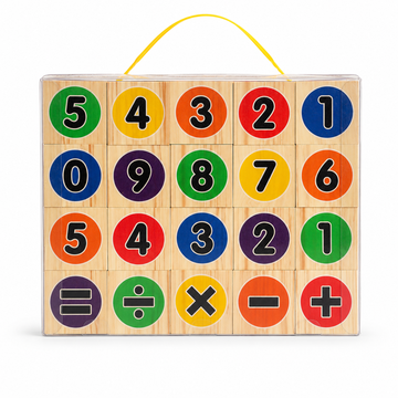 Wooden Number & Math Symbol Learning Blocks Set for Kids
