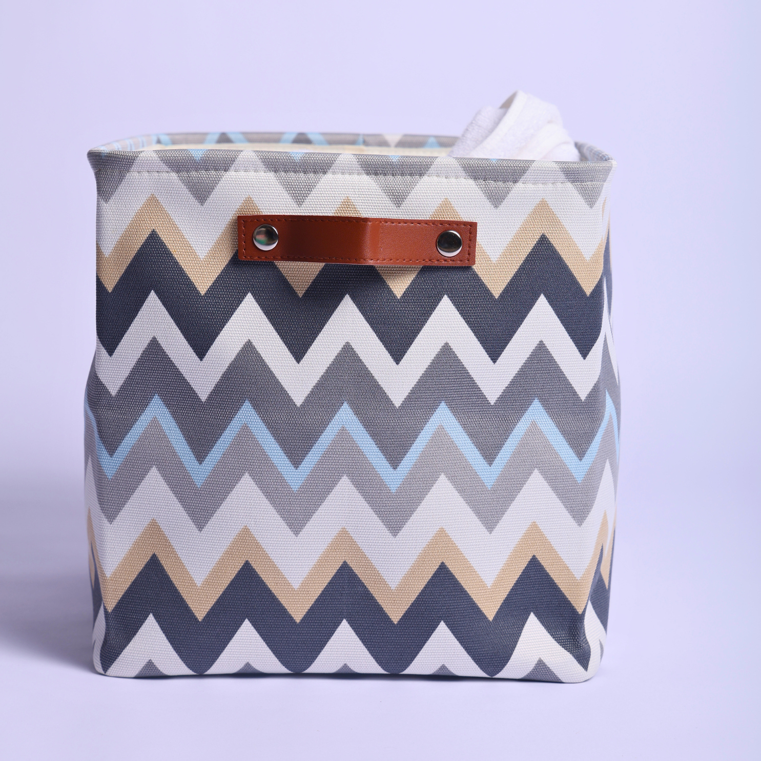 Foldable Fabric Storage Cube Organizer Basket with Premium Handles