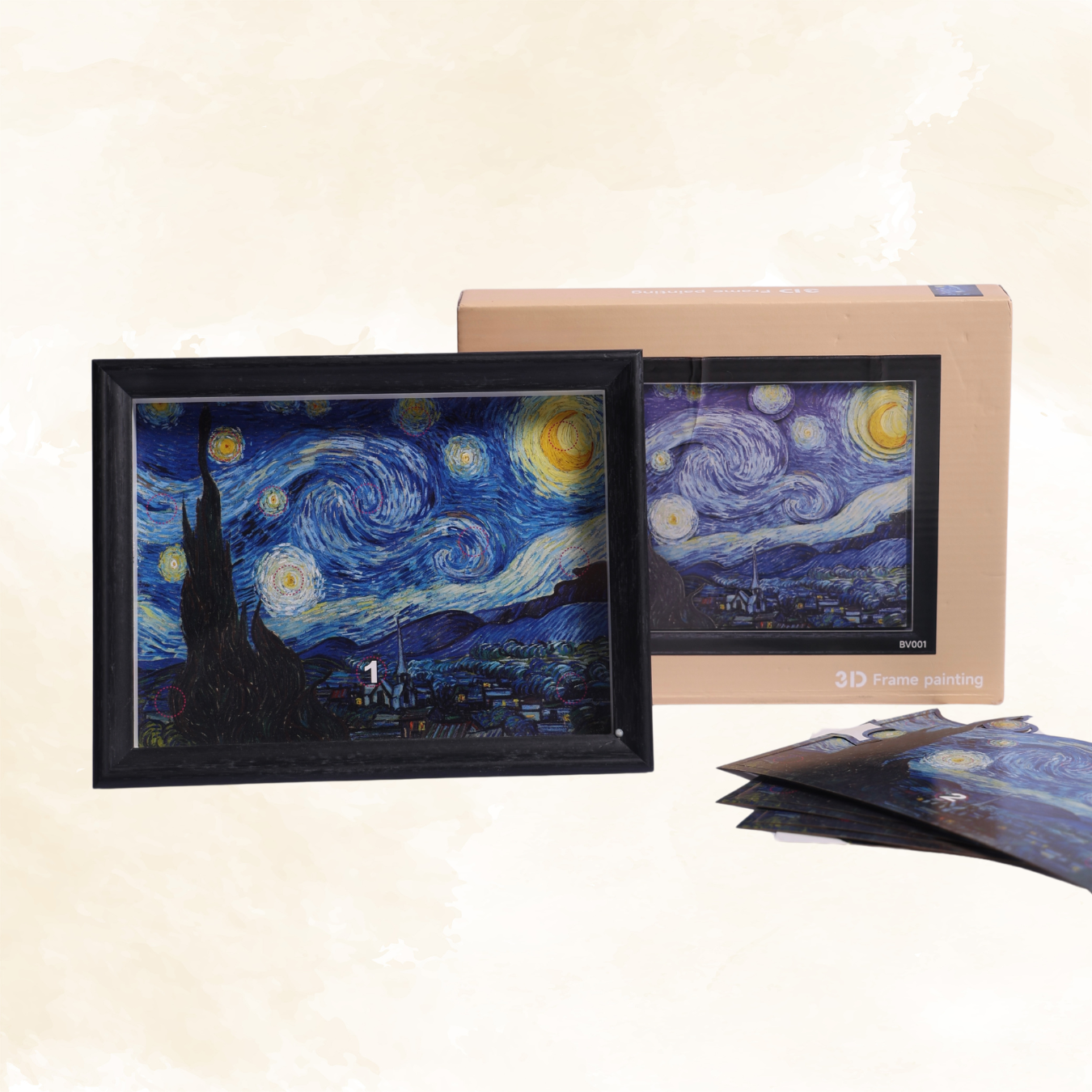 3D Framed Art Random Pack of 1 Wall Painting with Frame