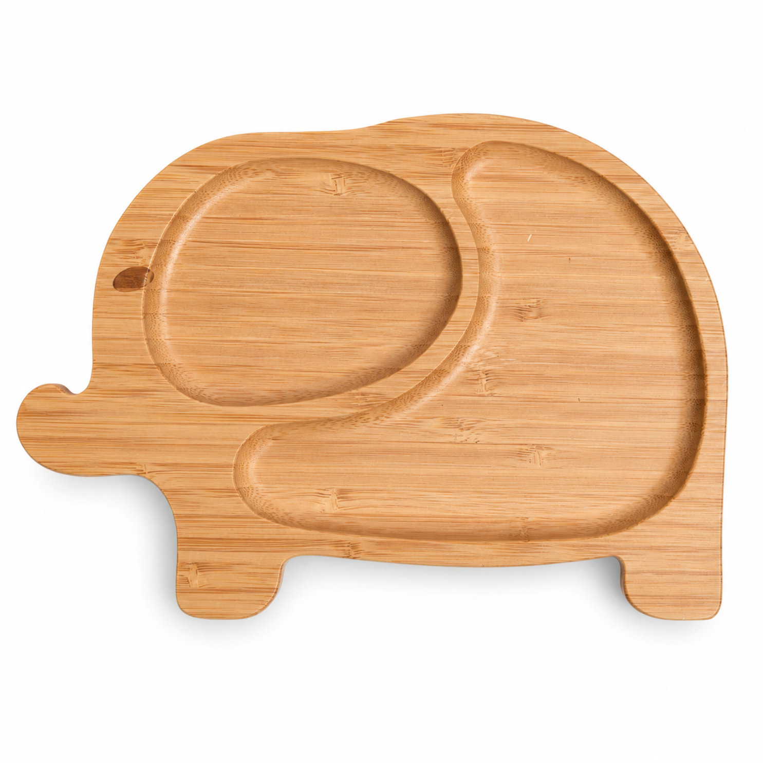 Elephant Bamboo Suction Plate for Babies & Toddlers BPA-Free Silicone Suction Base | Divided Kids Feeding Plate taraventures