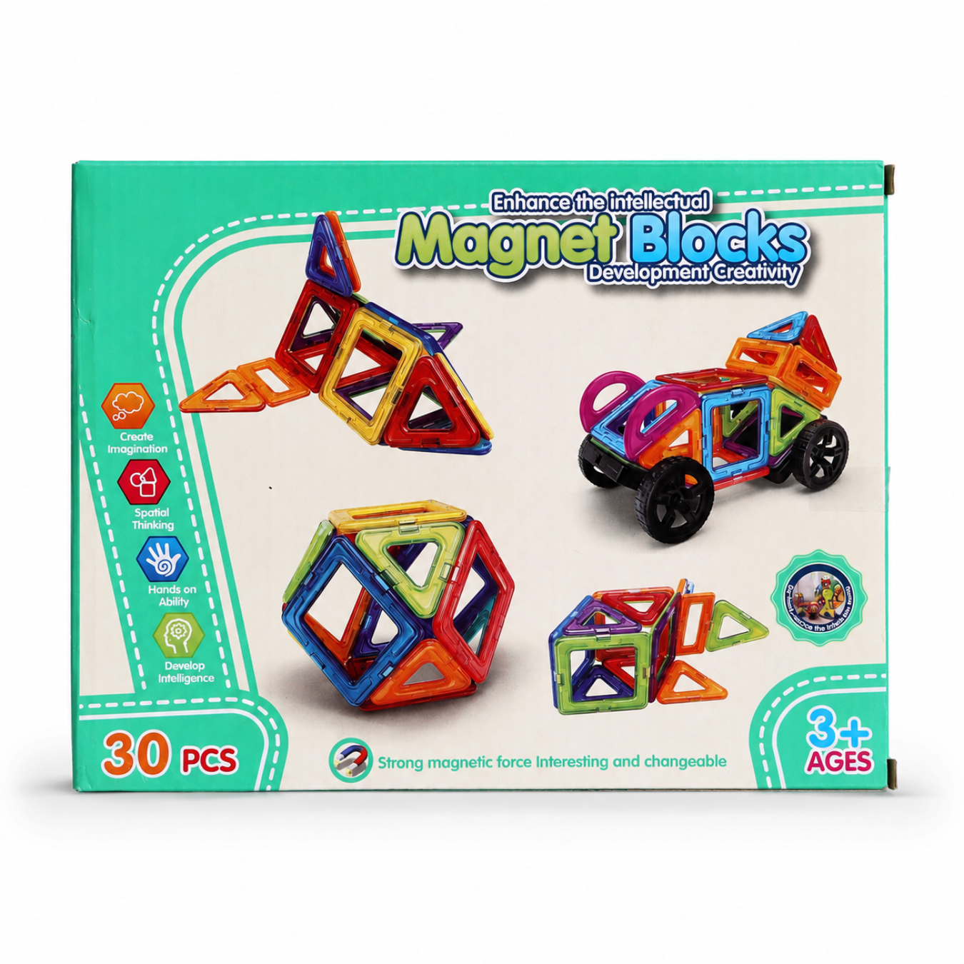 30PCS Magnetic Building Blocks for Kids | STEM Educational Magnetic Tiles Construction Set