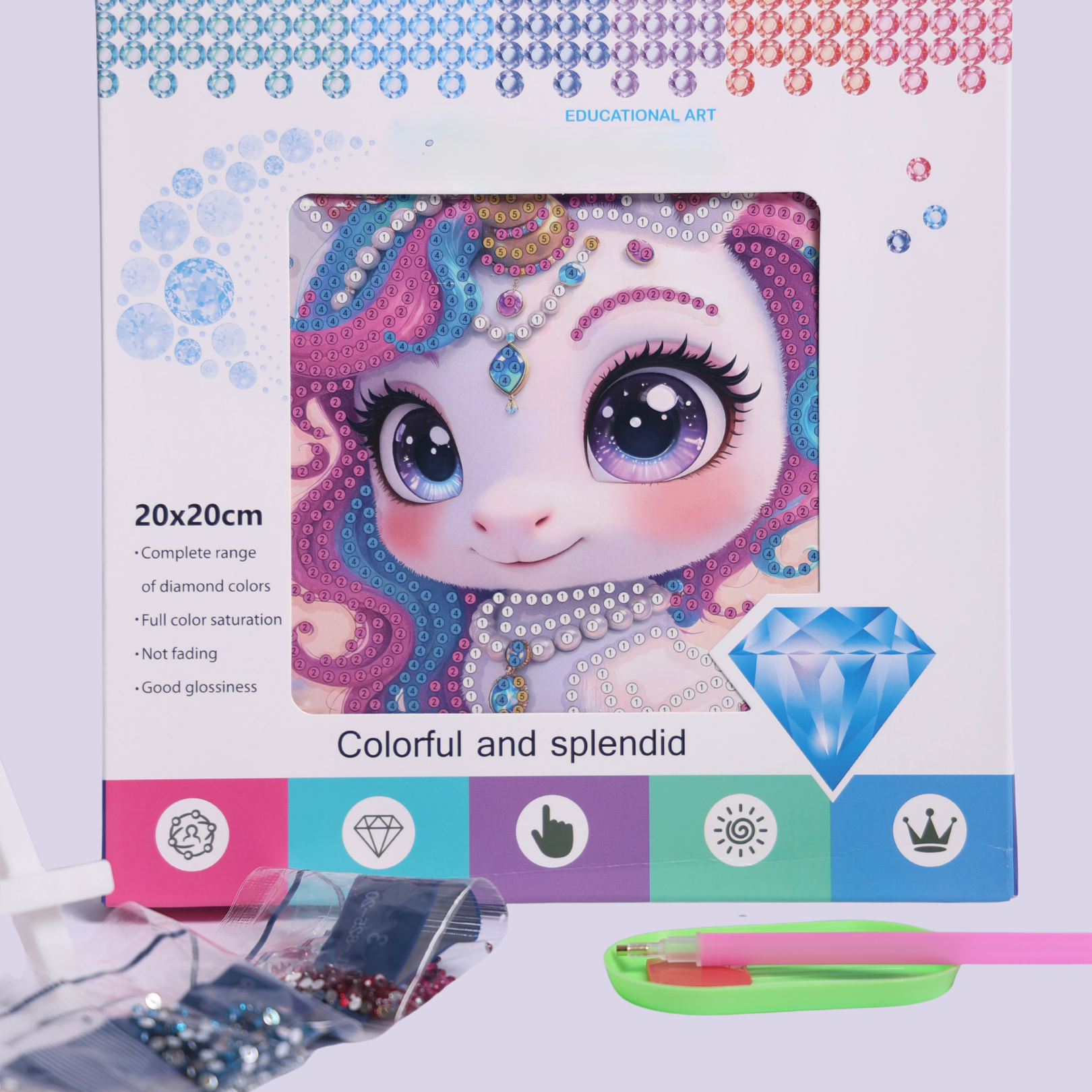 Diamond Painting Fairy Art Kit Random Design | 20 x 20 cm (Pack of 1)