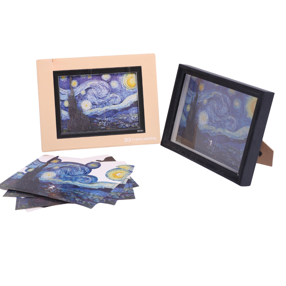 3D Framed Art Random Pack of 1 Wall Painting with Frame