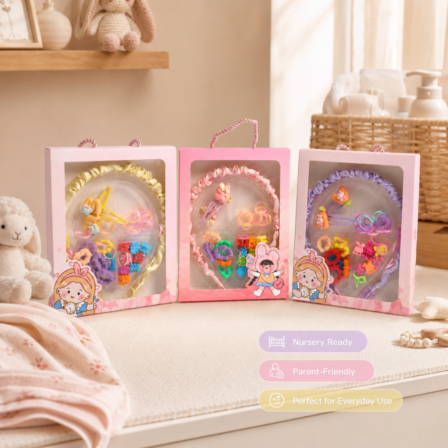 Kids Hair Accessories Gift Box Pack of 1 (Random Color)