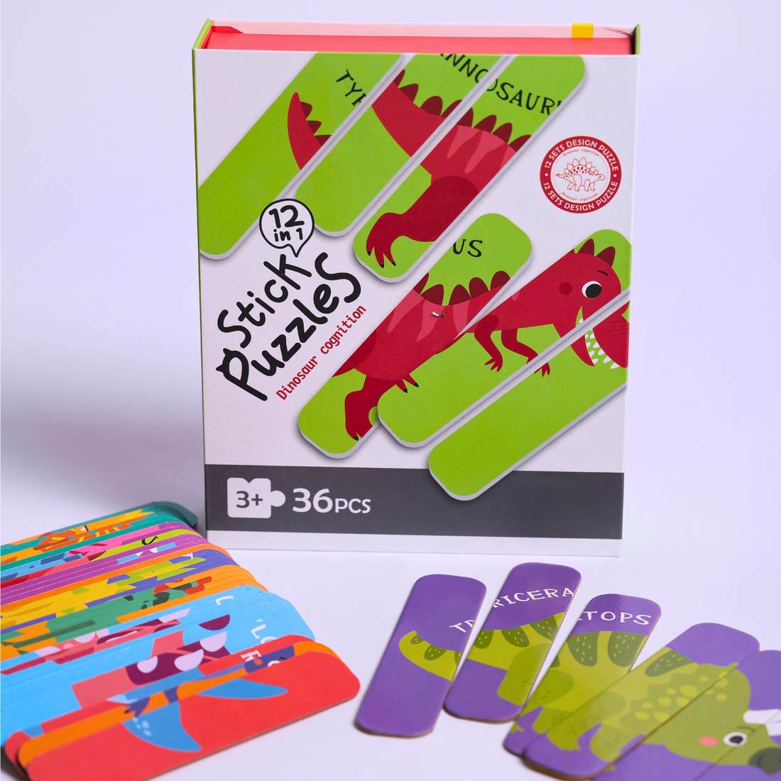 Stick Puzzle 36 PCS Random Pack of 1 Animal & Dinosaur Puzzle Game