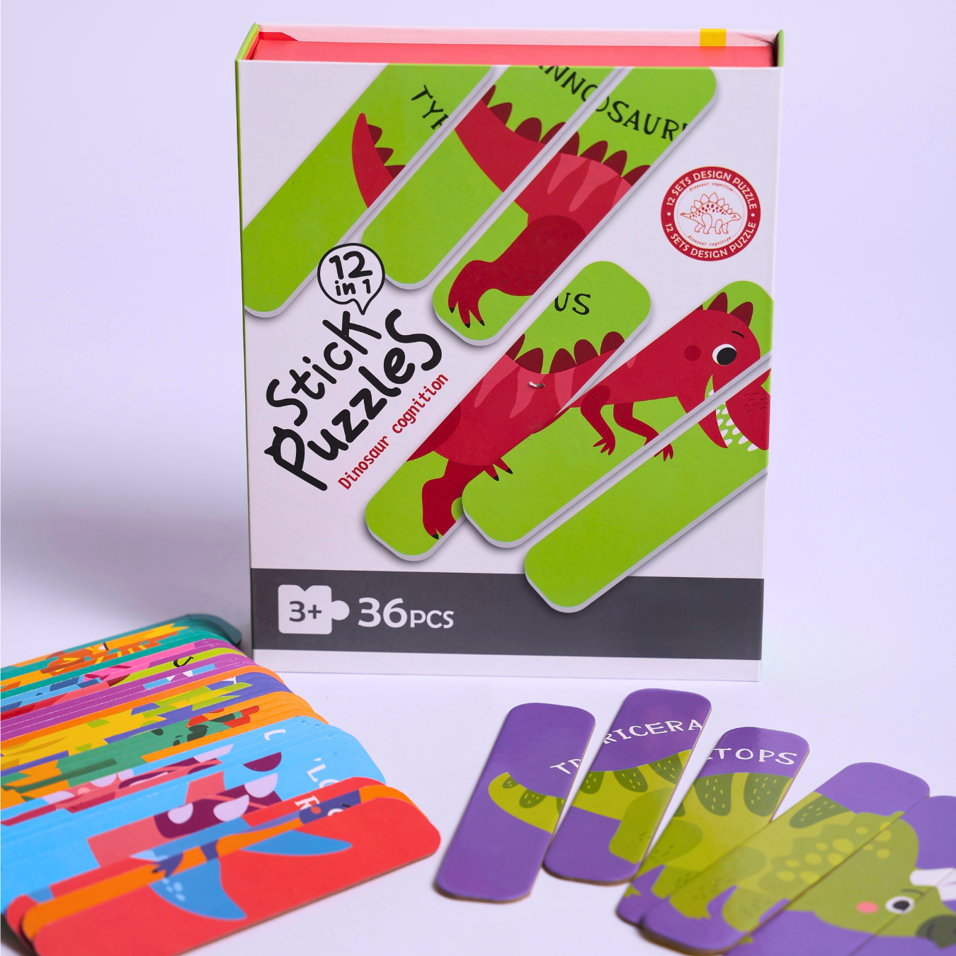 Stick Puzzle 36 PCS Random Pack of 1 Animal & Dinosaur Puzzle Game