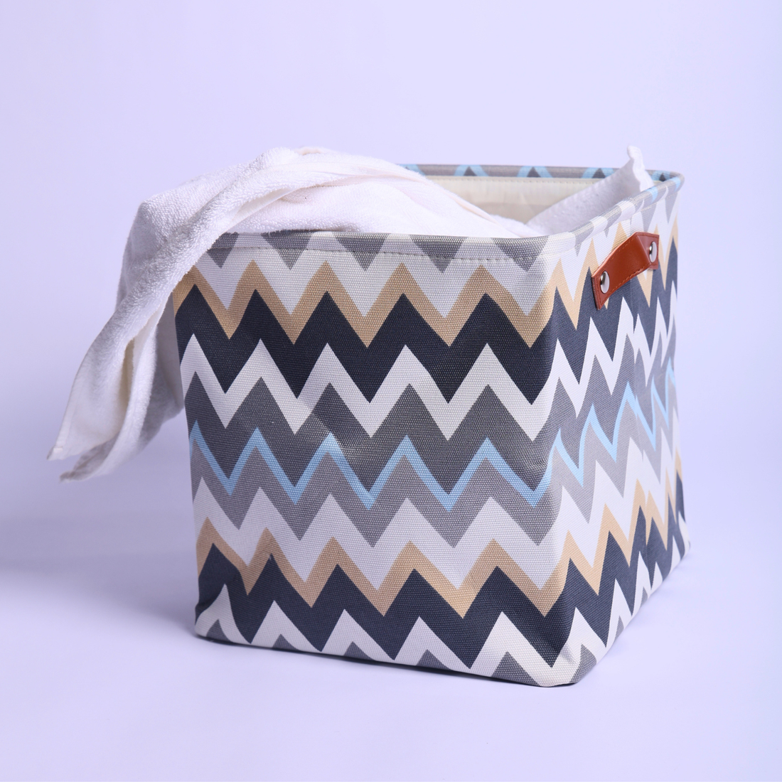 Foldable Fabric Storage Cube Organizer Basket with Premium Handles