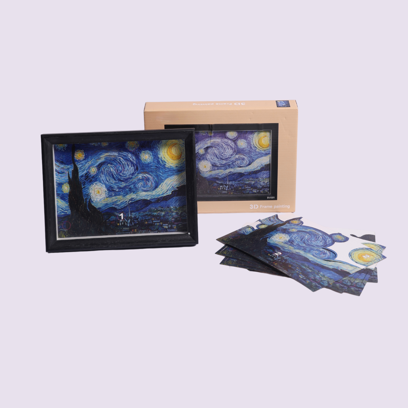 3D Framed Art Random Pack of 1 Wall Painting with Frame
