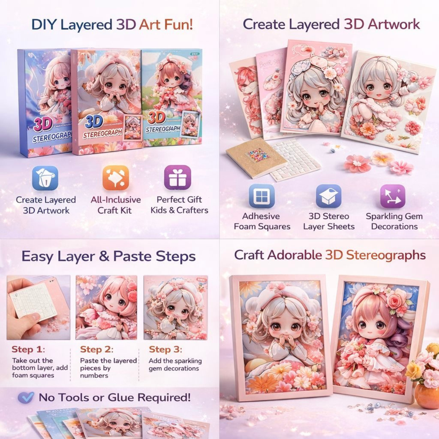 3D Stereograph DIY Craft Kit Random Pack of 1