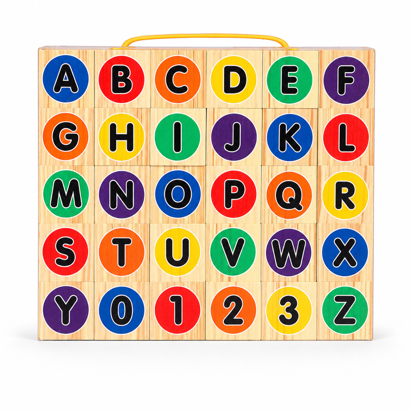 Wooden Alphabet & Number Block Board for Kids