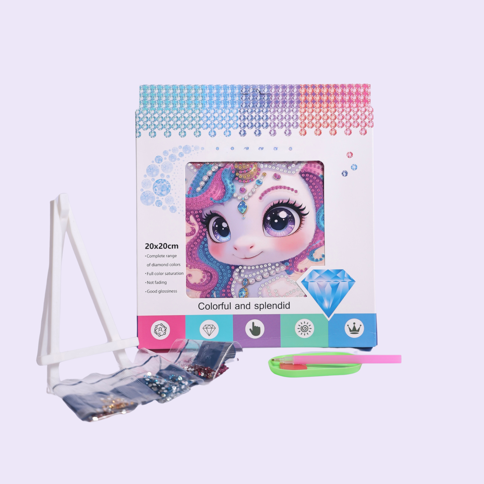 Diamond Painting Fairy Art Kit Random Design | 20 x 20 cm (Pack of 1)