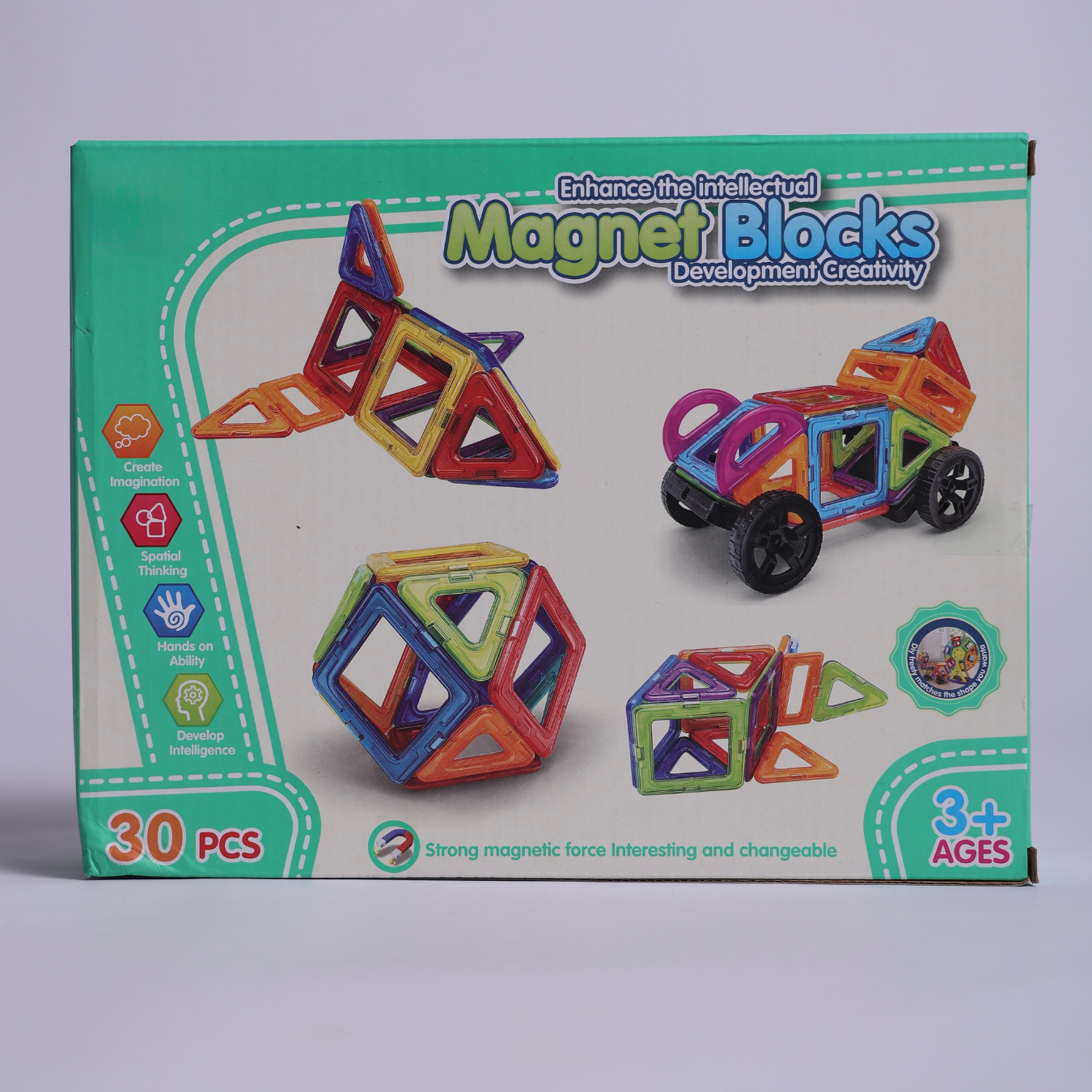 30PCS Magnetic Building Blocks for Kids | STEM Educational Magnetic Tiles Construction Set