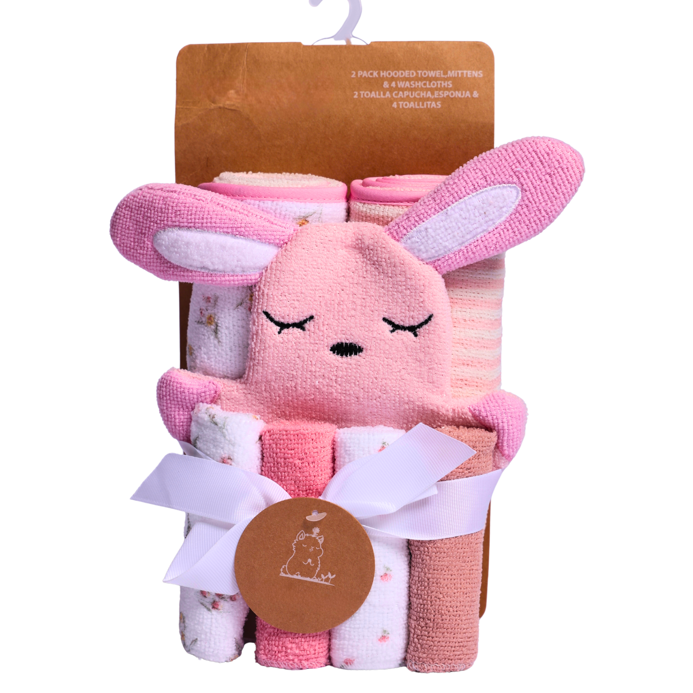 Baby Hooded Towel with 5 Washcloths Set (Random pack 01)