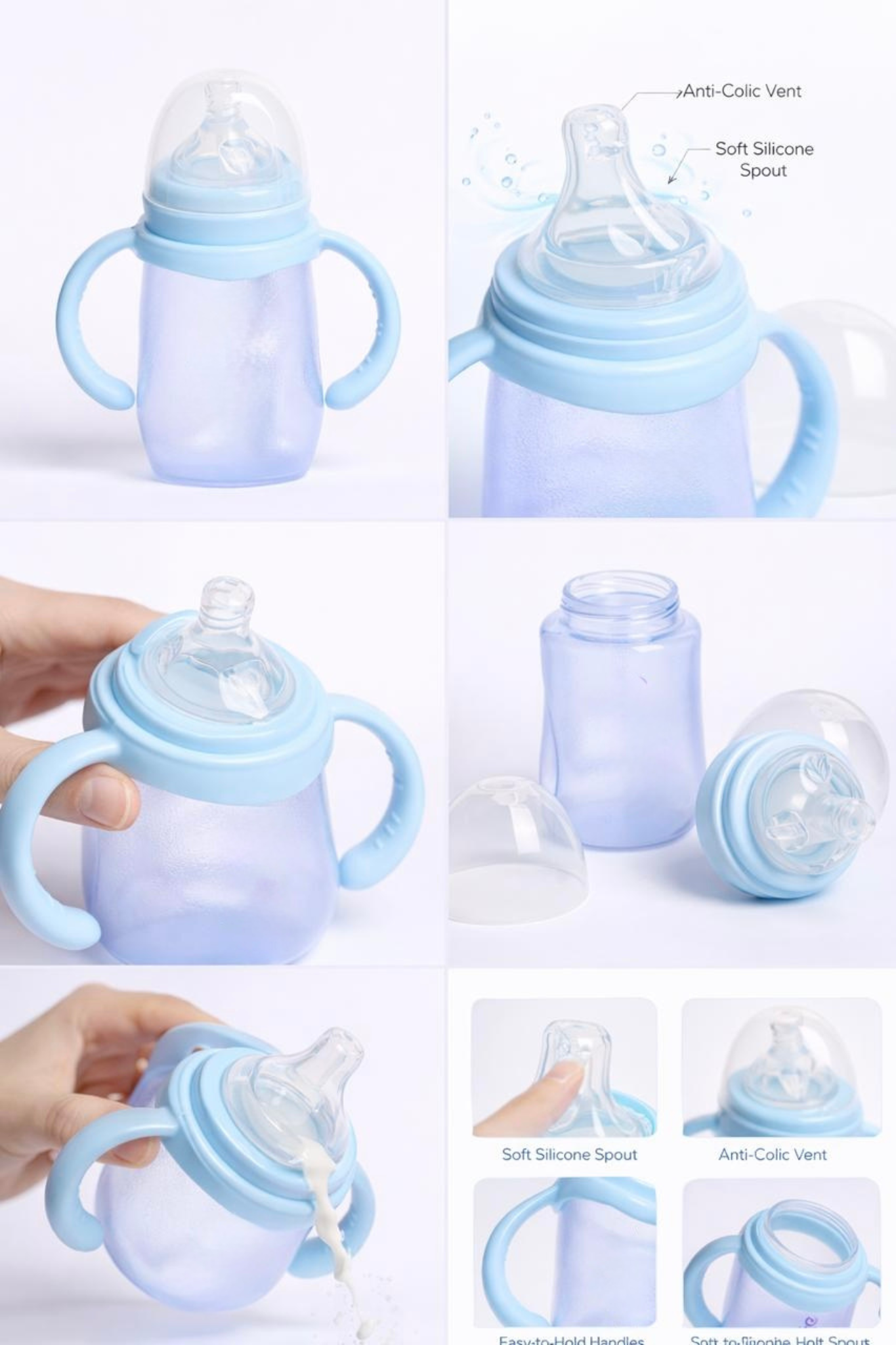 Baby Training Feeding Bottle with Handles – 180ml