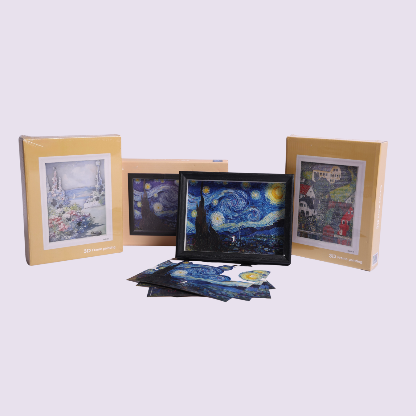 3D Framed Art Random Pack of 1 Wall Painting with Frame