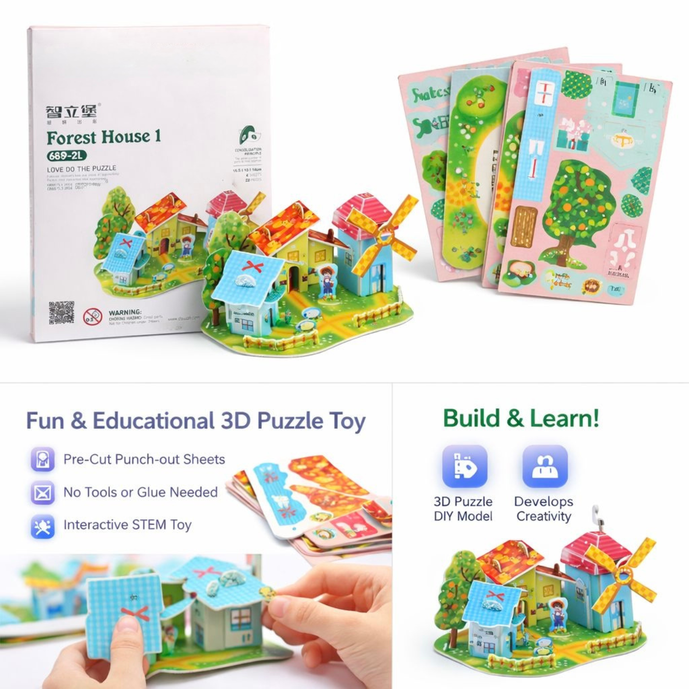 Mini DIY 3D Puzzle Kit – Pack of 1 Random Theme