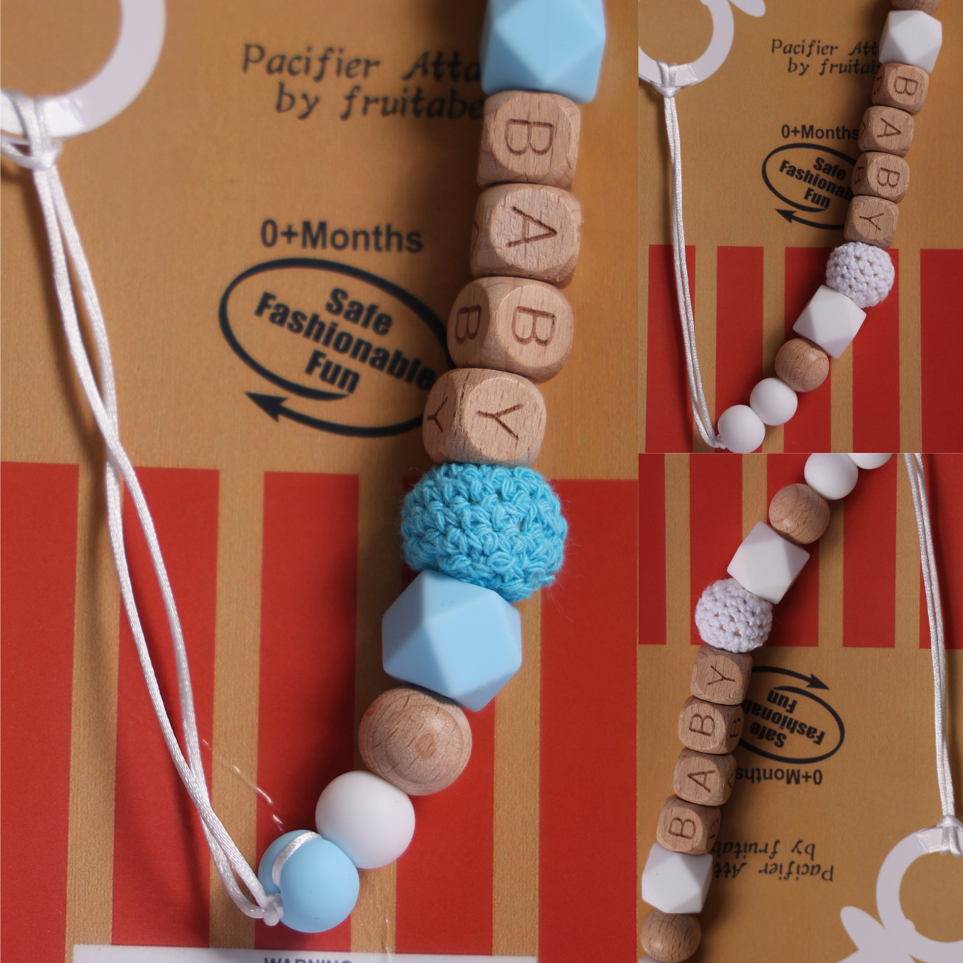 Clip Holder BPA-Free Silicone Beaded Soother Chain for Newborn Bbay