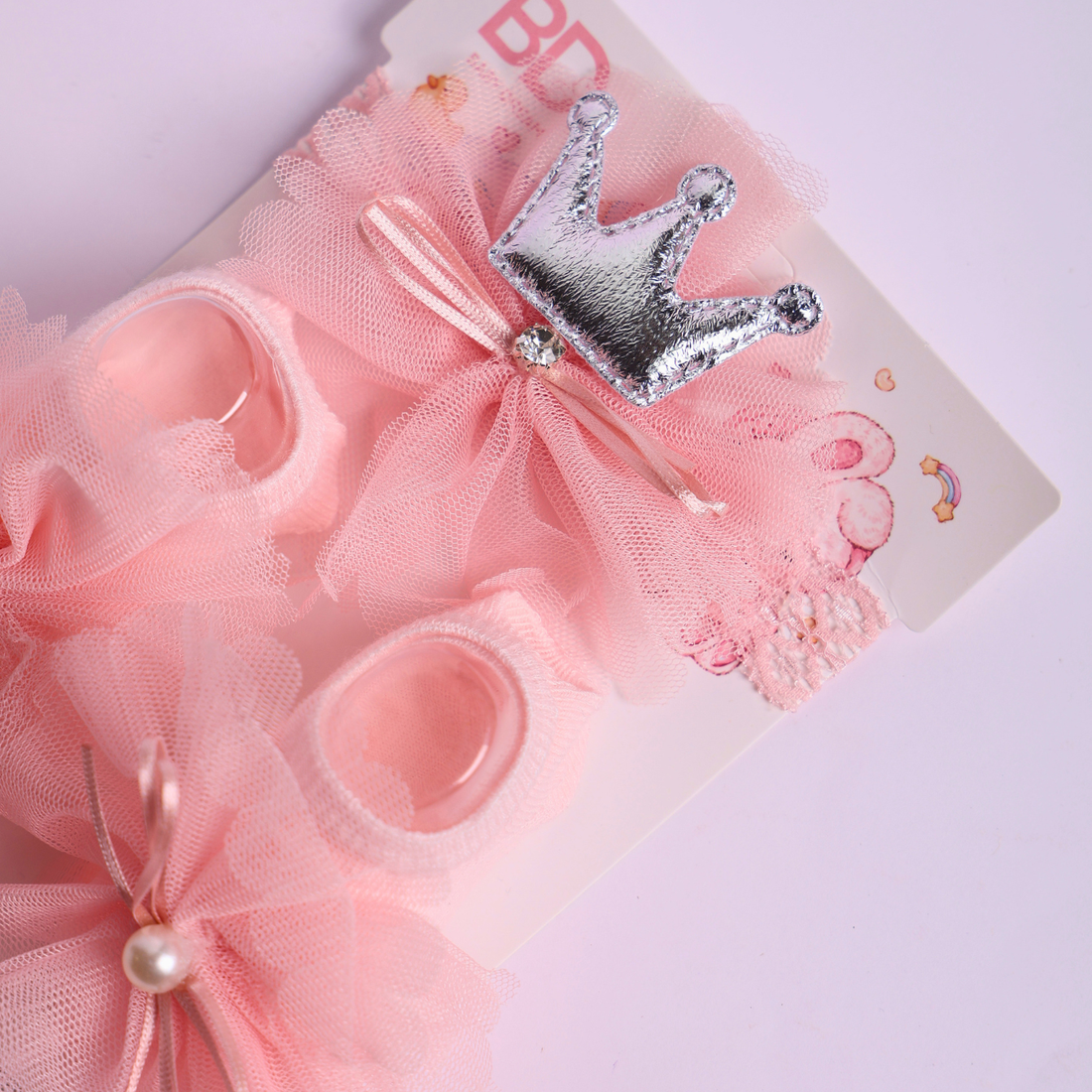 Baby Flower Hairband & Shoes Set (Pink) for Newborn Baby Girls