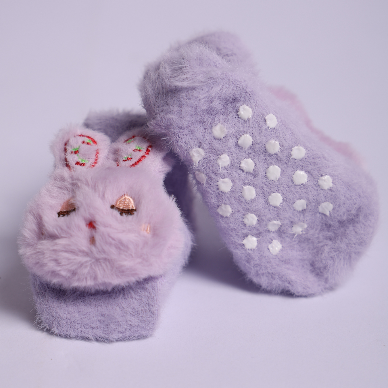 Baby Plush Booties Purple & Pink Pack of 2