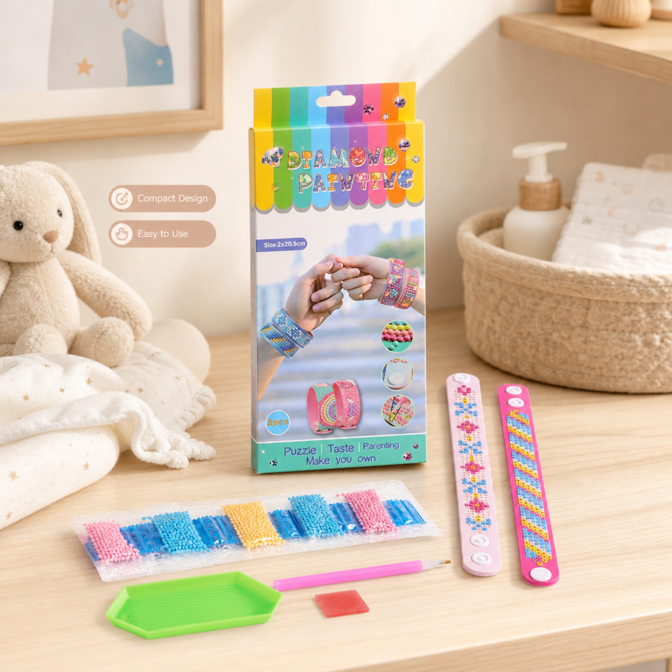 DIY Diamond Painting Bracelet Kit | Make Your Own Sparkling Bracelet Art Set for Kids & Girls
