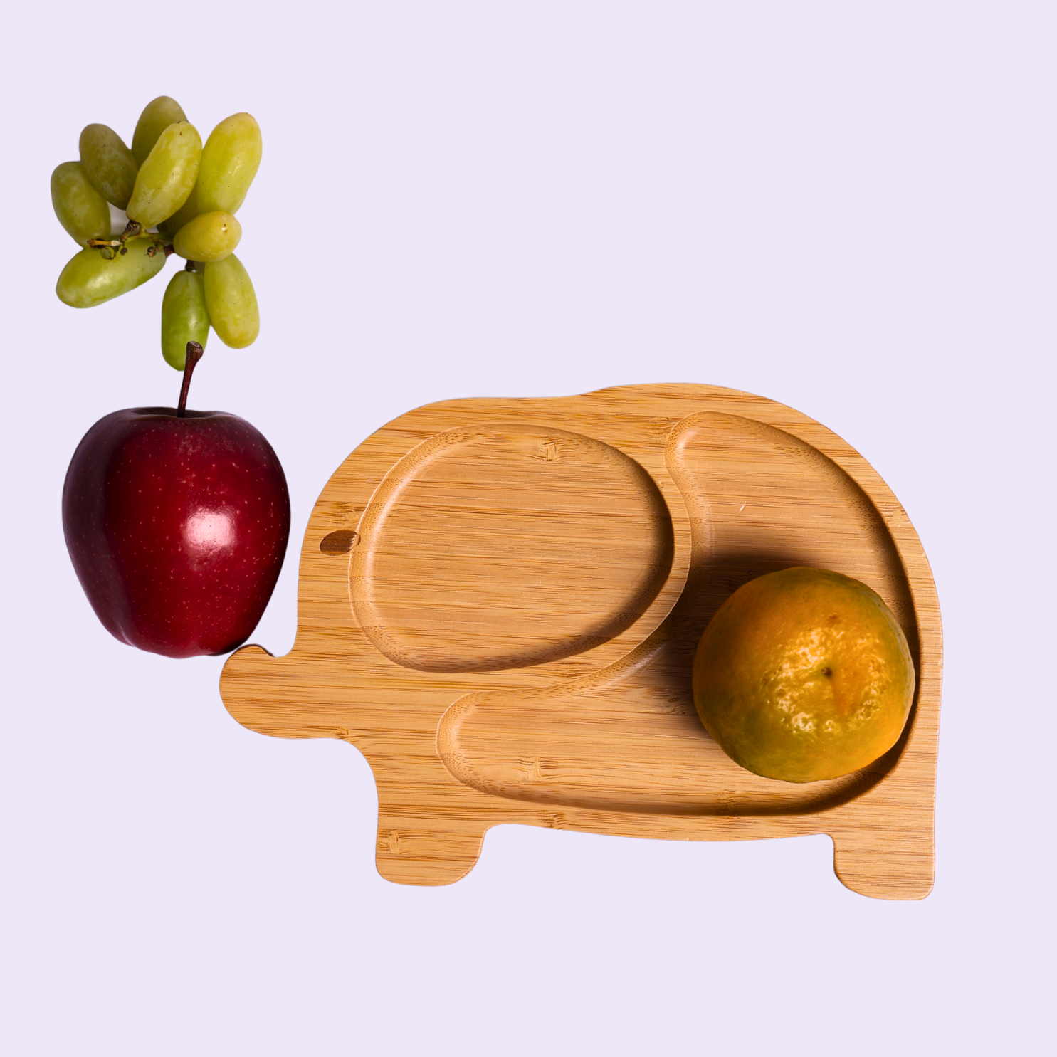 Elephant Bamboo Suction Plate for Babies & Toddlers BPA-Free Silicone Suction Base | Divided Kids Feeding Plate taraventures