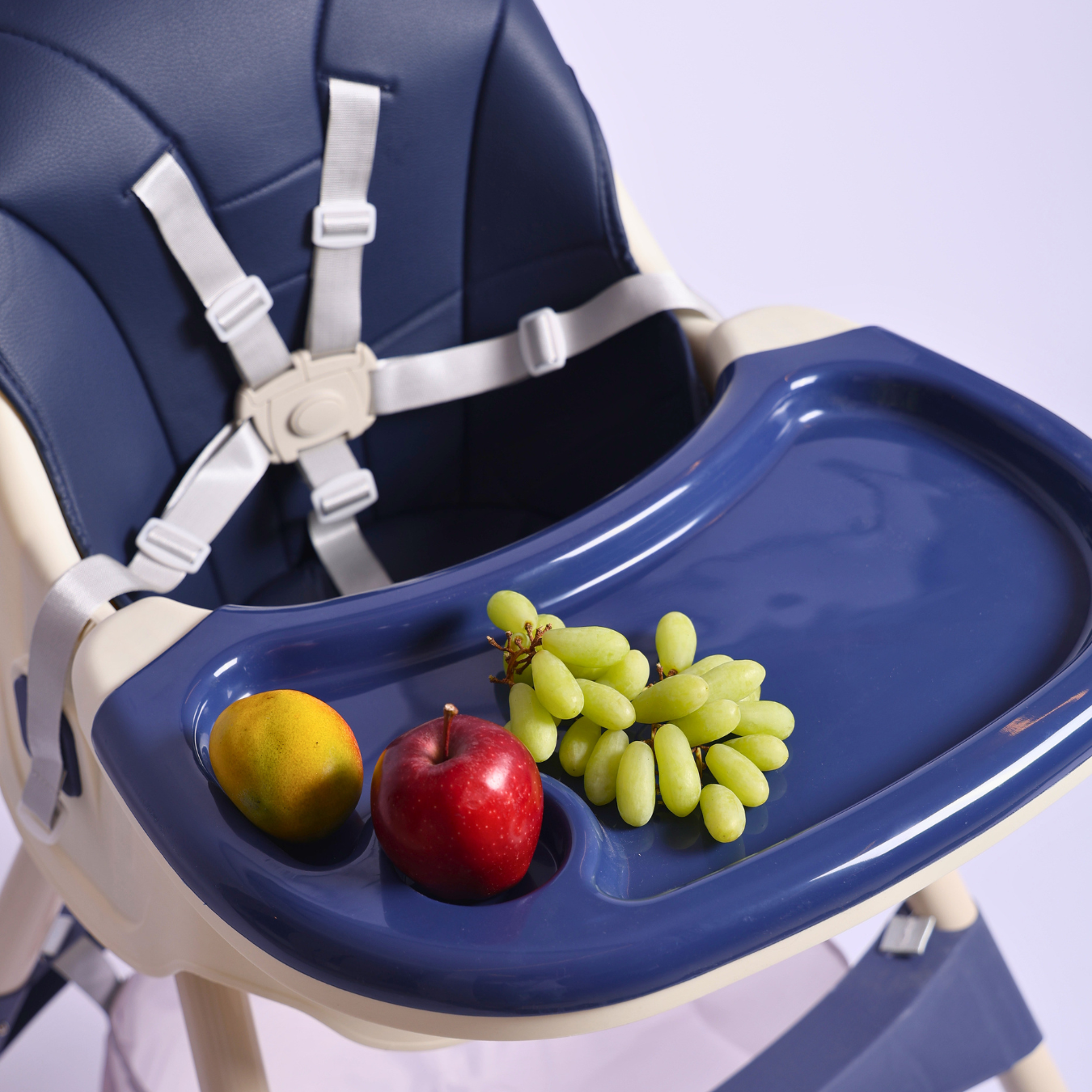 4-in-1 Convertible Baby High Chair with Removable Food Tray & 5-Point Safety Harness