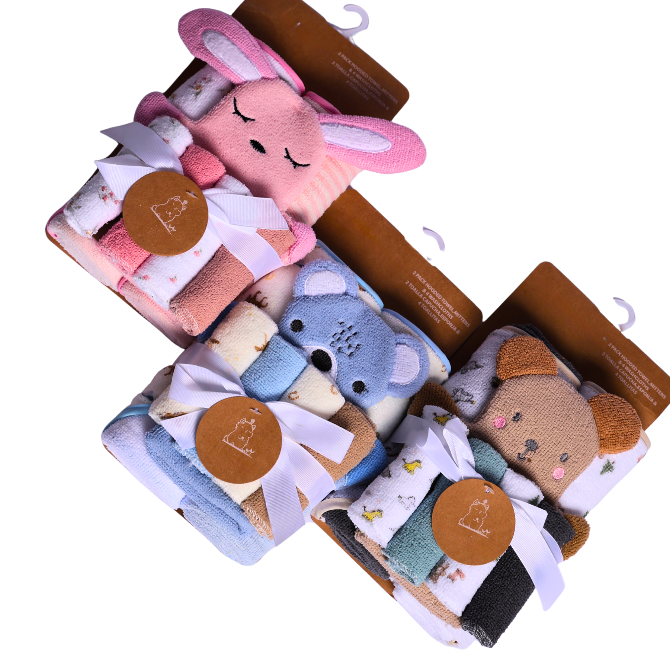 Baby Hooded Towel with 5 Washcloths Set (Random pack 01)