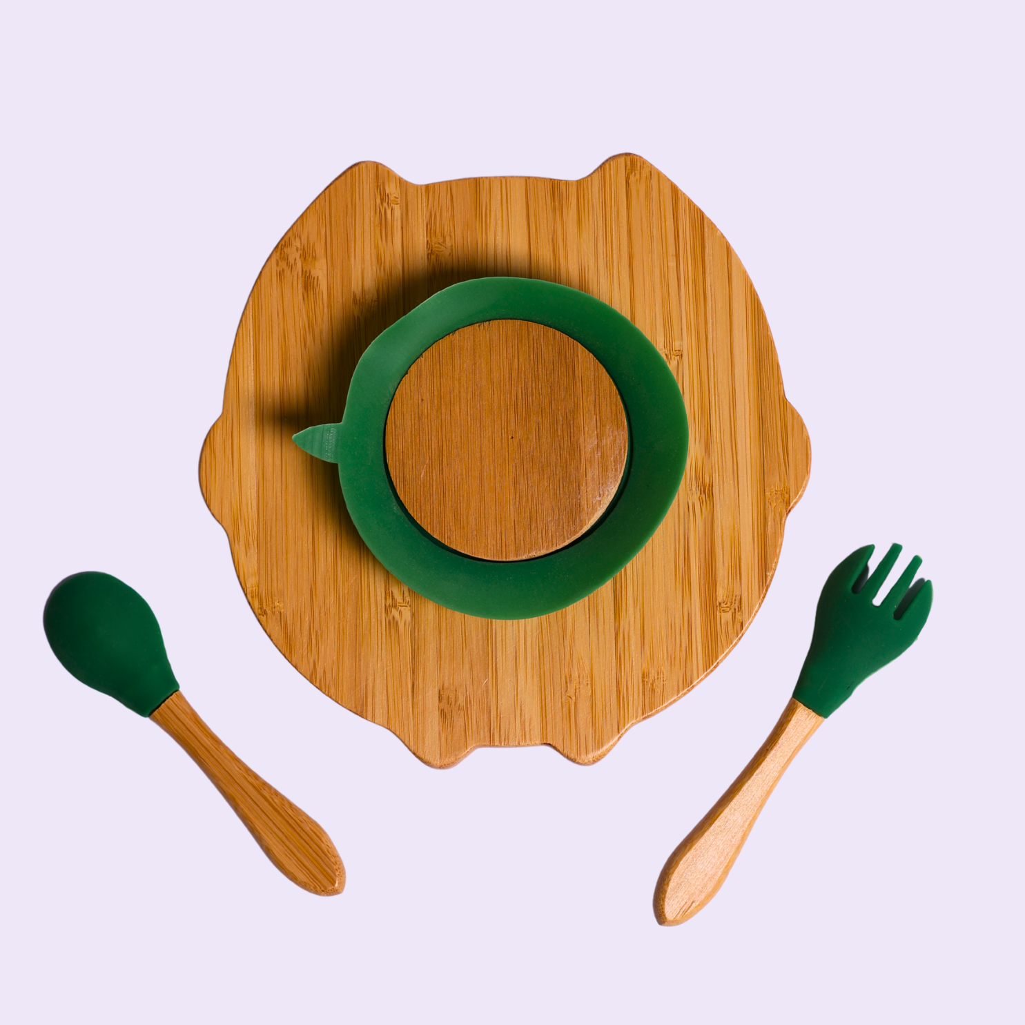 Bamboo Owl Shaped Suction Plate for Babies & Toddlers Natural Bamboo Divided Plate | BPA-Free Baby Plate taraventures