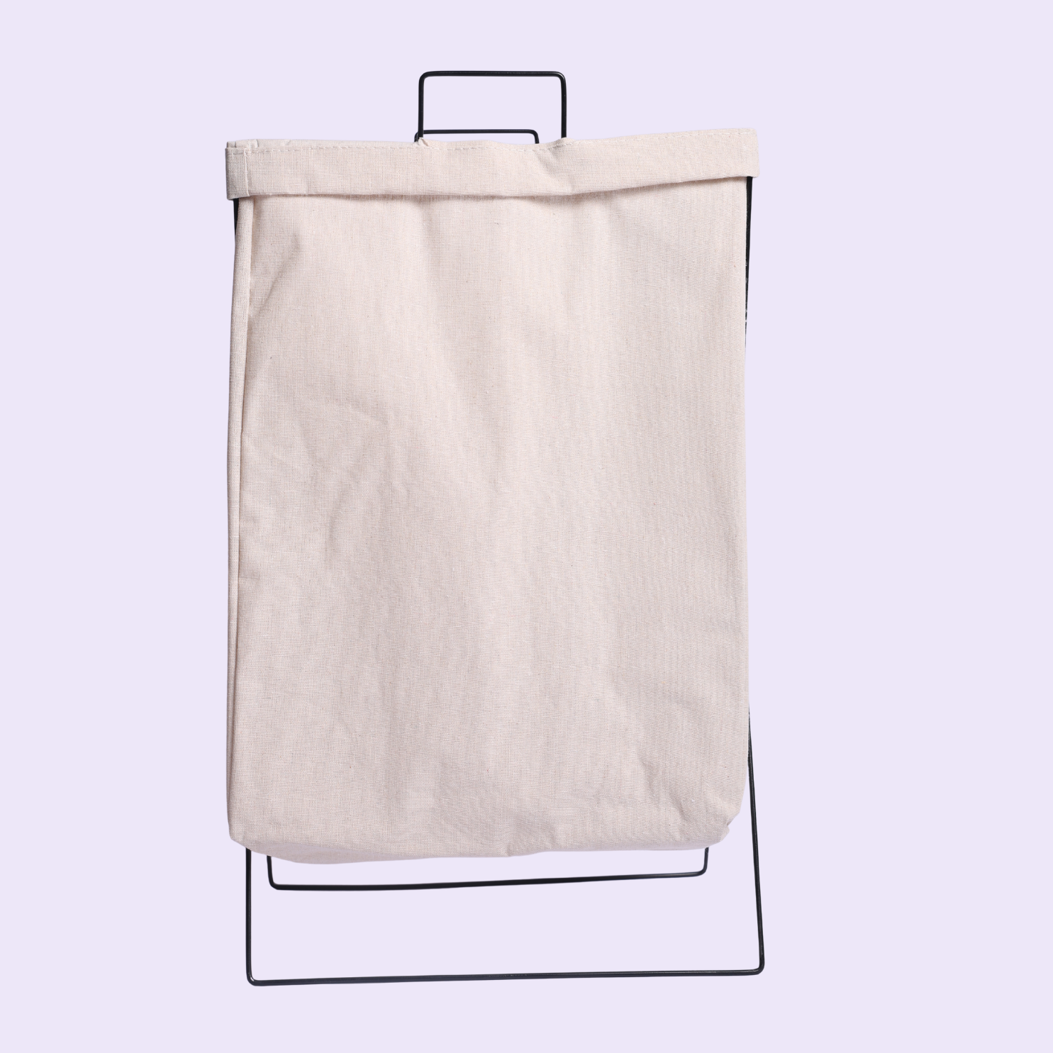 Canvas Laundry Hamper Basket with Metal Frame & Handles