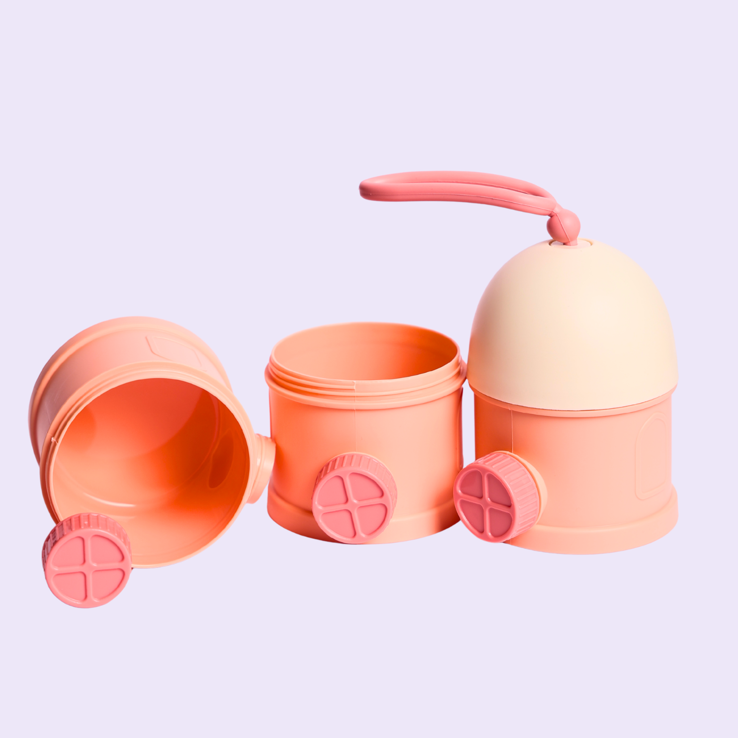 450ml Stackable Milk Powder Dispenser for Baby 3-Layer BPA-Free Formula Storage Container Blue & Pink