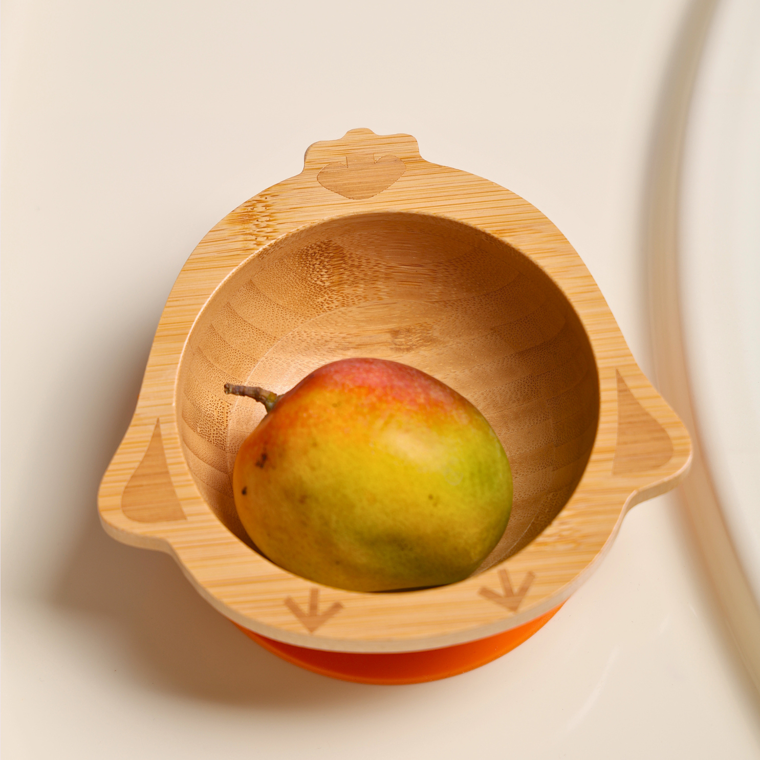 Chick Bamboo Suction Bowl for Babies & Toddlers | BPA-Free | Eco-Friendly Baby Food Bowl