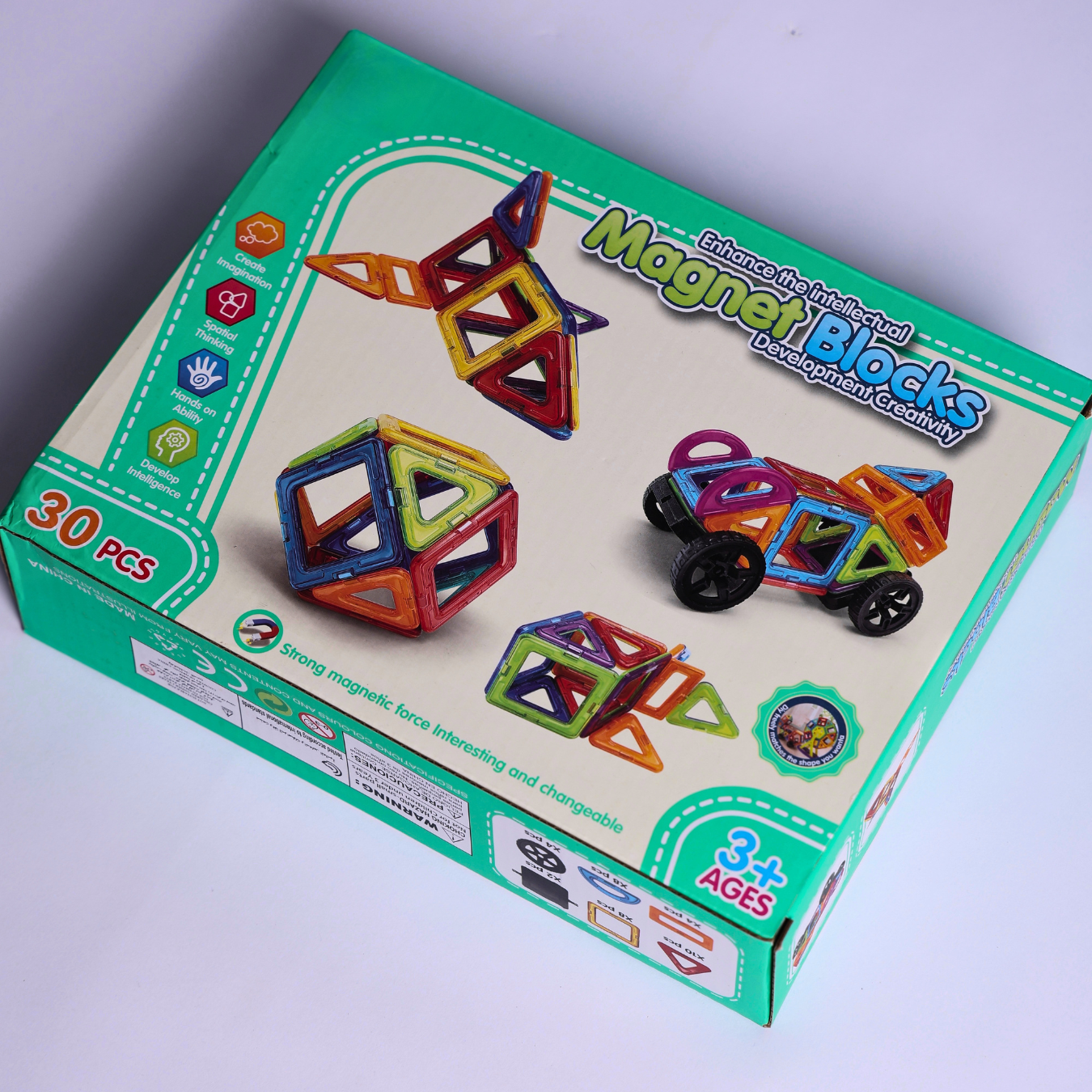 30PCS Magnetic Building Blocks for Kids | STEM Educational Magnetic Tiles Construction Set