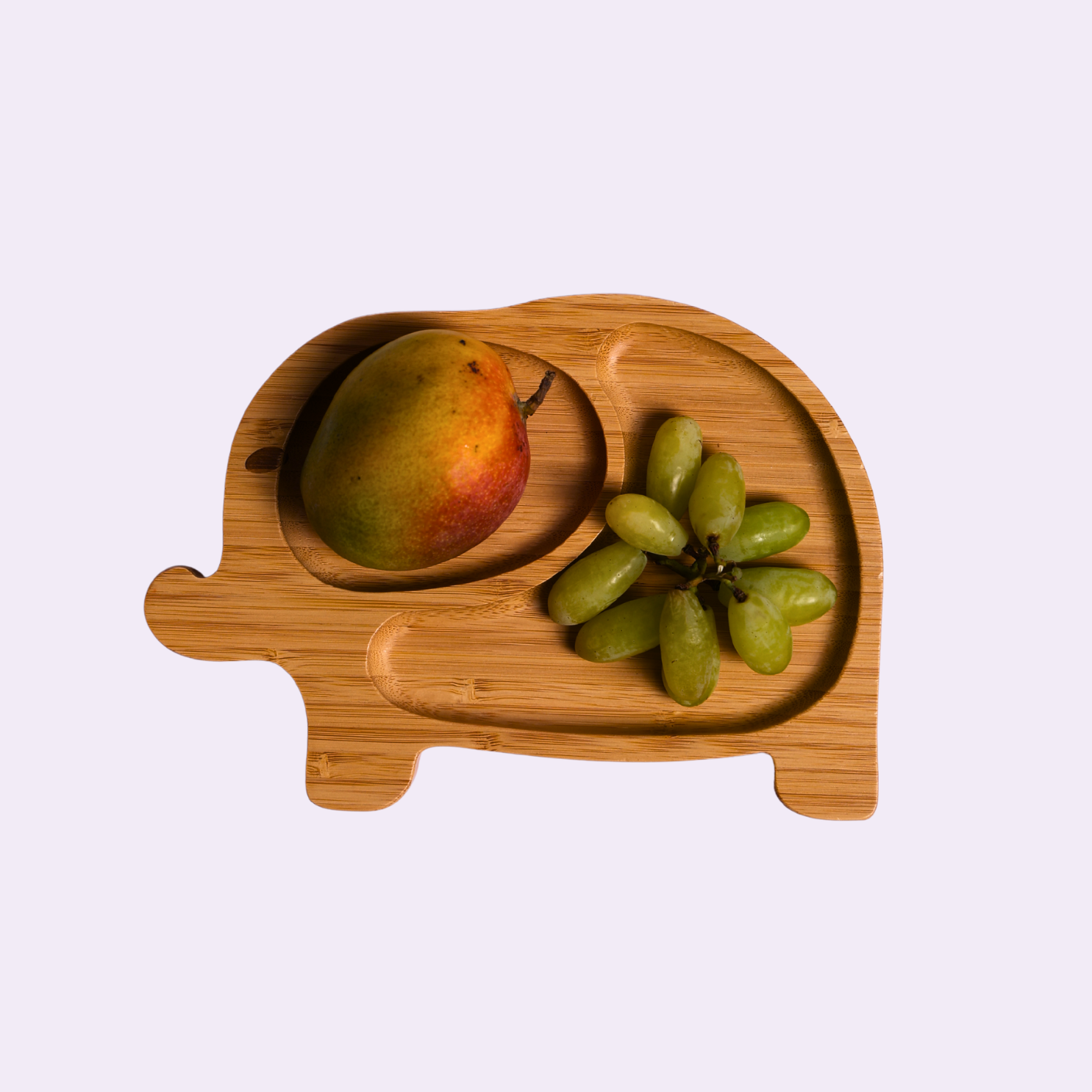 Elephant Bamboo Suction Plate for Babies & Toddlers BPA-Free Silicone Suction Base | Divided Kids Feeding Plate taraventures
