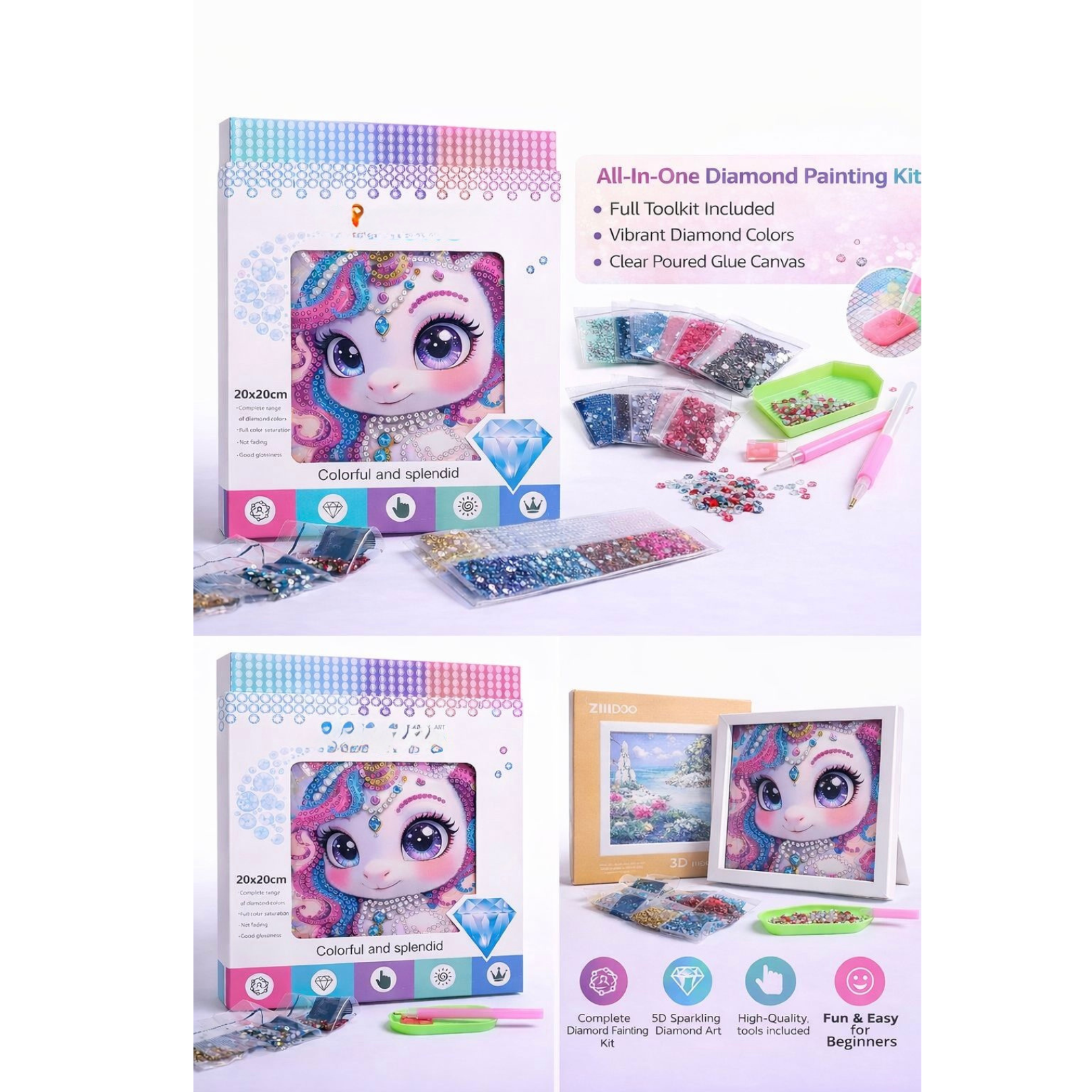 Diamond Painting Fairy Art Kit Random Design | 20 x 20 cm (Pack of 1)